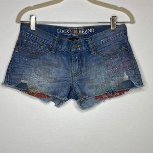 Lucky Brand Artist Splatter Paint Jean Shorts